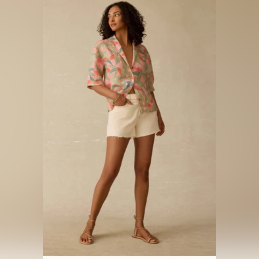 Kanoa Camp Shirt - Watercolor Palms